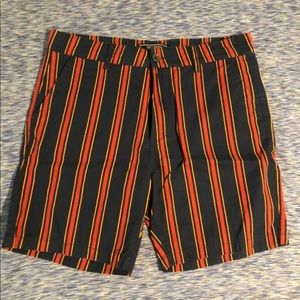 Navy striped khaki shorts